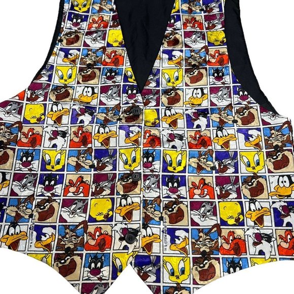VINTAGE Looney Tunes V-Neck Vest One Size - Picture 5 of 10